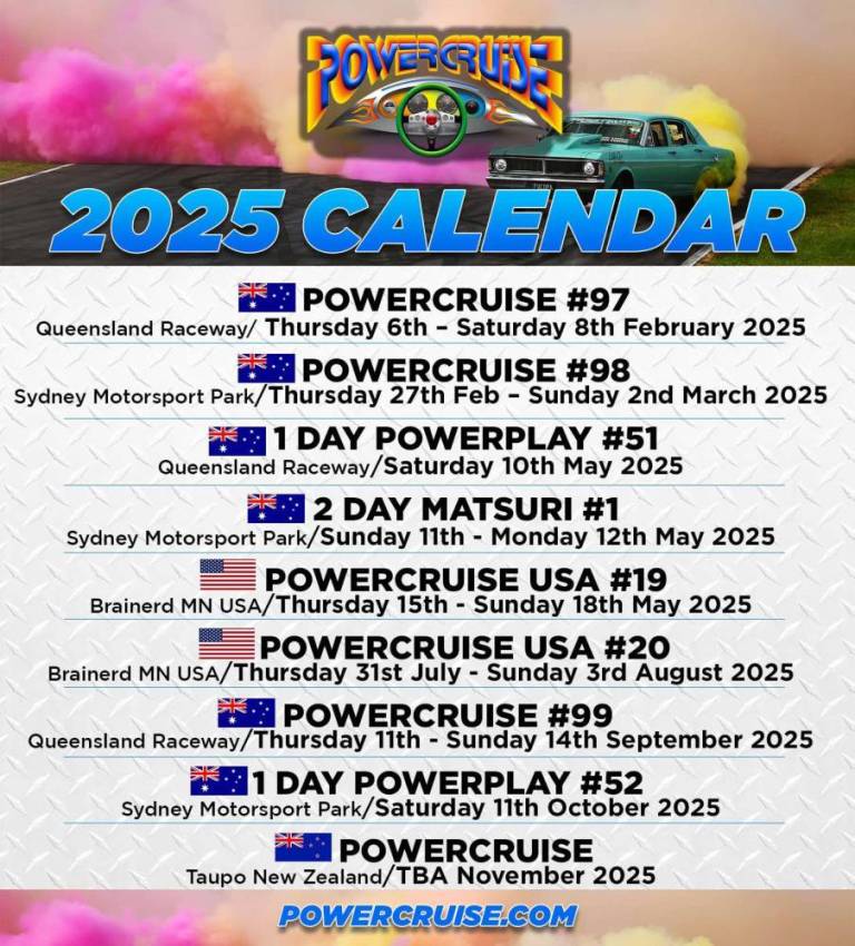Mark Your Calendars Powercruise 2025 Event Calendar Released